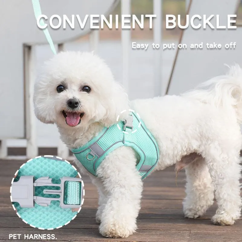 No Pull Adjustable Reflective Pet Harness and Leash Set for Cat & Small Dogs