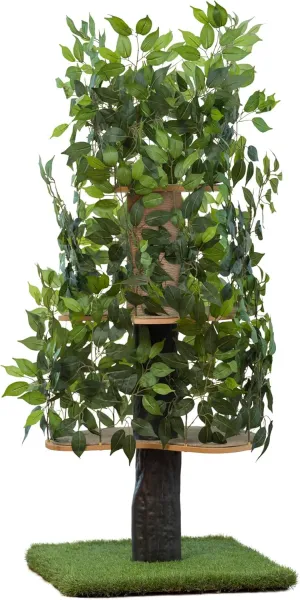 On2 Pets Cat Tree with Leaves Made in USA, Cat House & Cat Activity Tree, Multi-Level Cat Condo for Indoor Cats