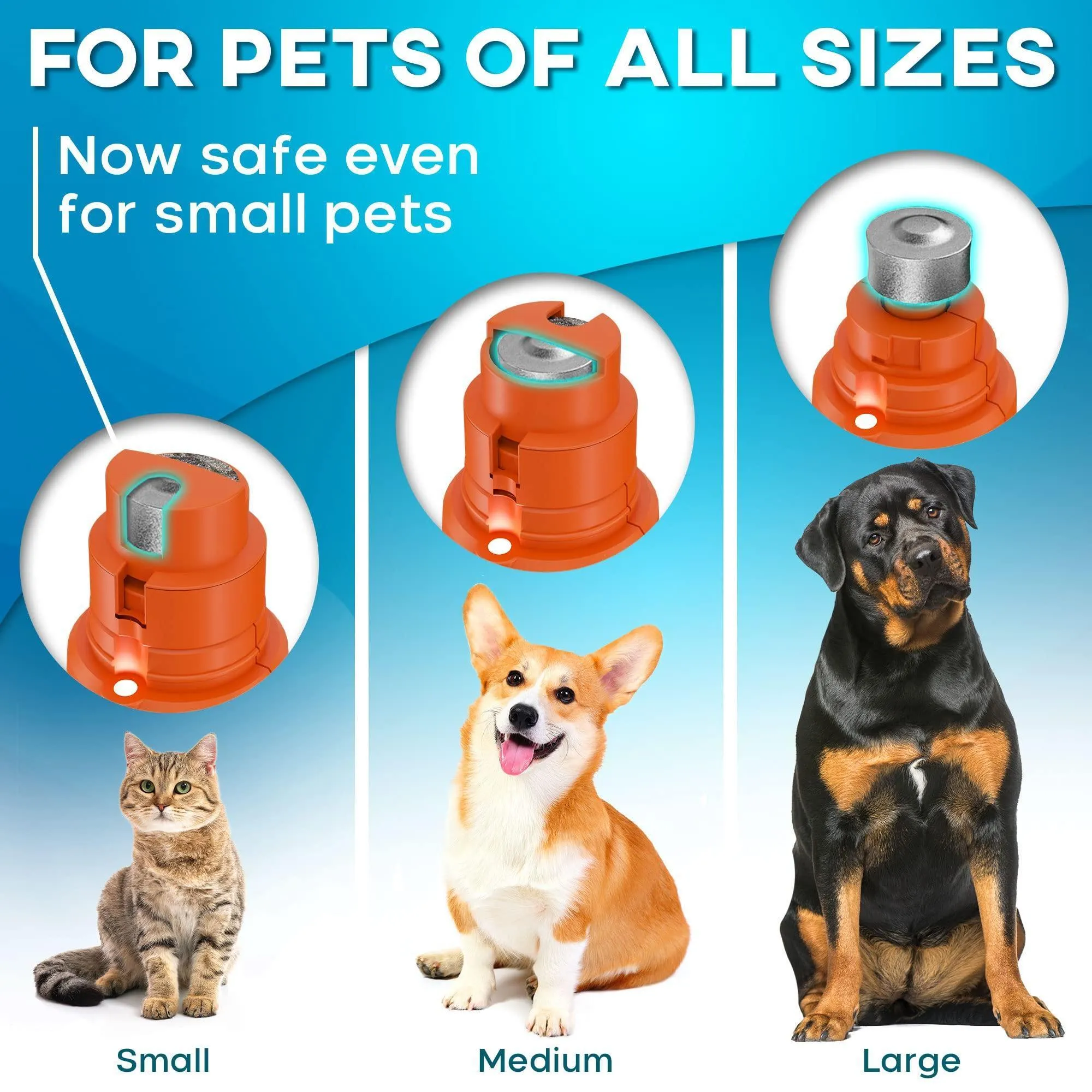 Orange Dog Nail Grinder with LED Light Rechargeable Dog Nail Grinder for Large Dogs Medium Small Dogs Professional Pet Nail Grinder for Dogs Quiet Soft Puppy Grooming Cat Nail Grinder Dog Nail Trimmer