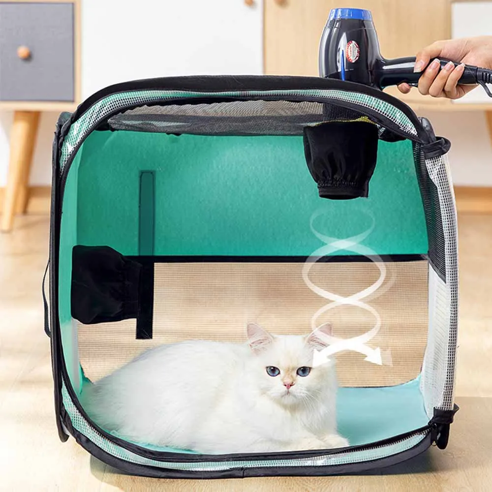 PAWS ASIA Factory Portable Foldable Pet Drying Box Pet Hair Dryer Room For Small to Medium Size Cat Dog