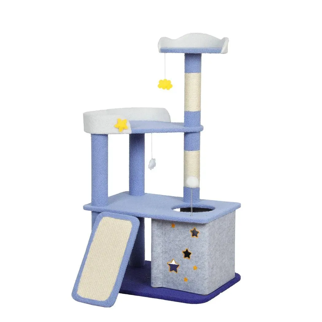 PaWz Cat Tree Post Scratching Multi-Level - Blue