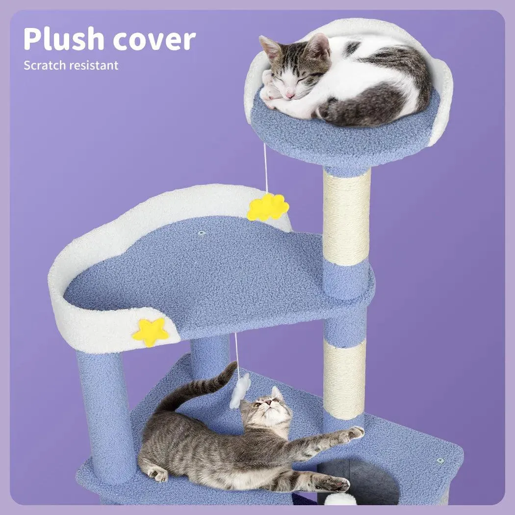 PaWz Cat Tree Post Scratching Multi-Level - Blue