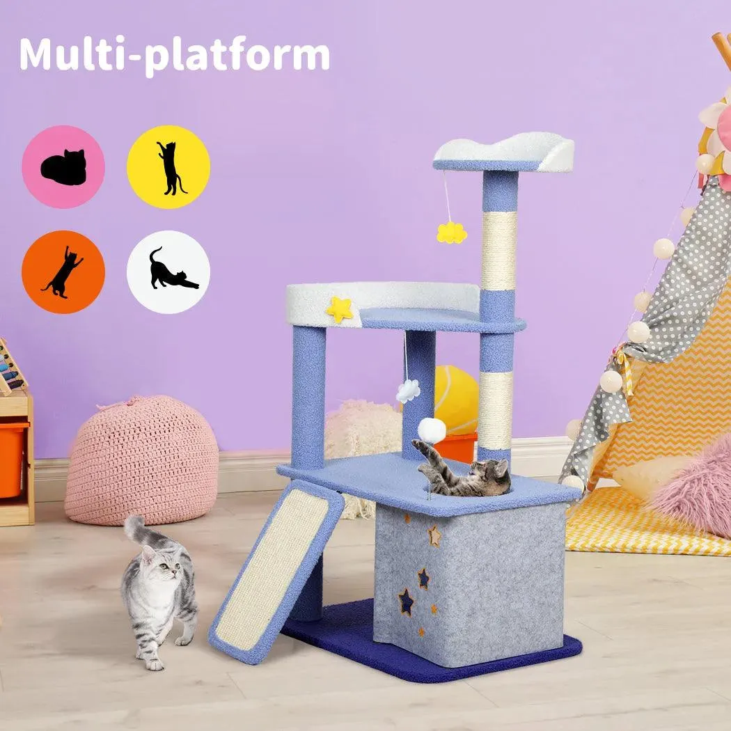 PaWz Cat Tree Post Scratching Multi-Level - Blue