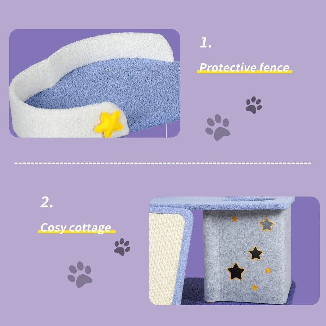 PaWz Cat Tree Post Scratching Multi-Level - Blue