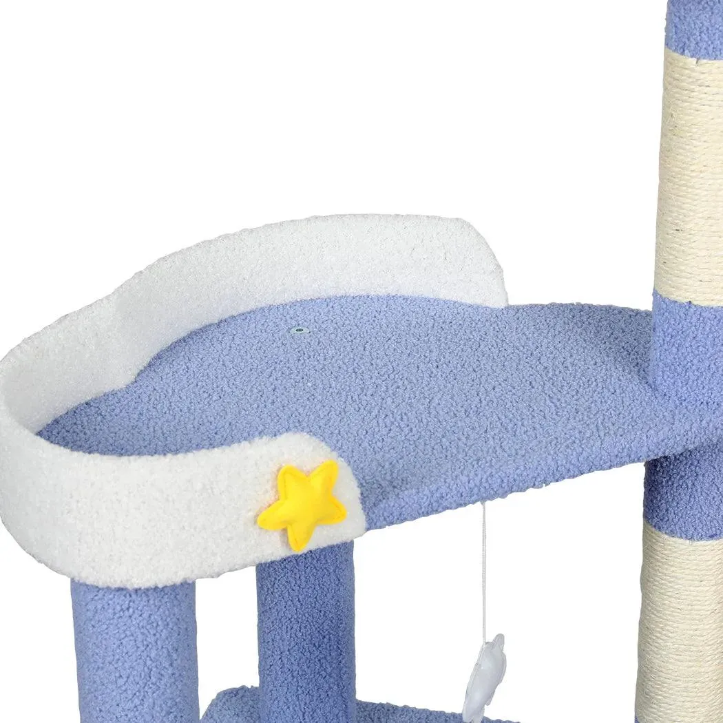 PaWz Cat Tree Post Scratching Multi-Level - Blue