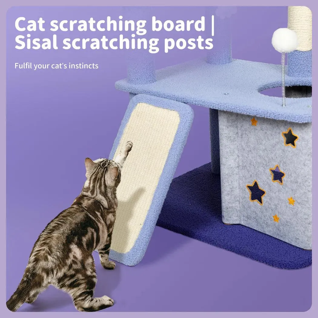 PaWz Cat Tree Post Scratching Multi-Level - Blue