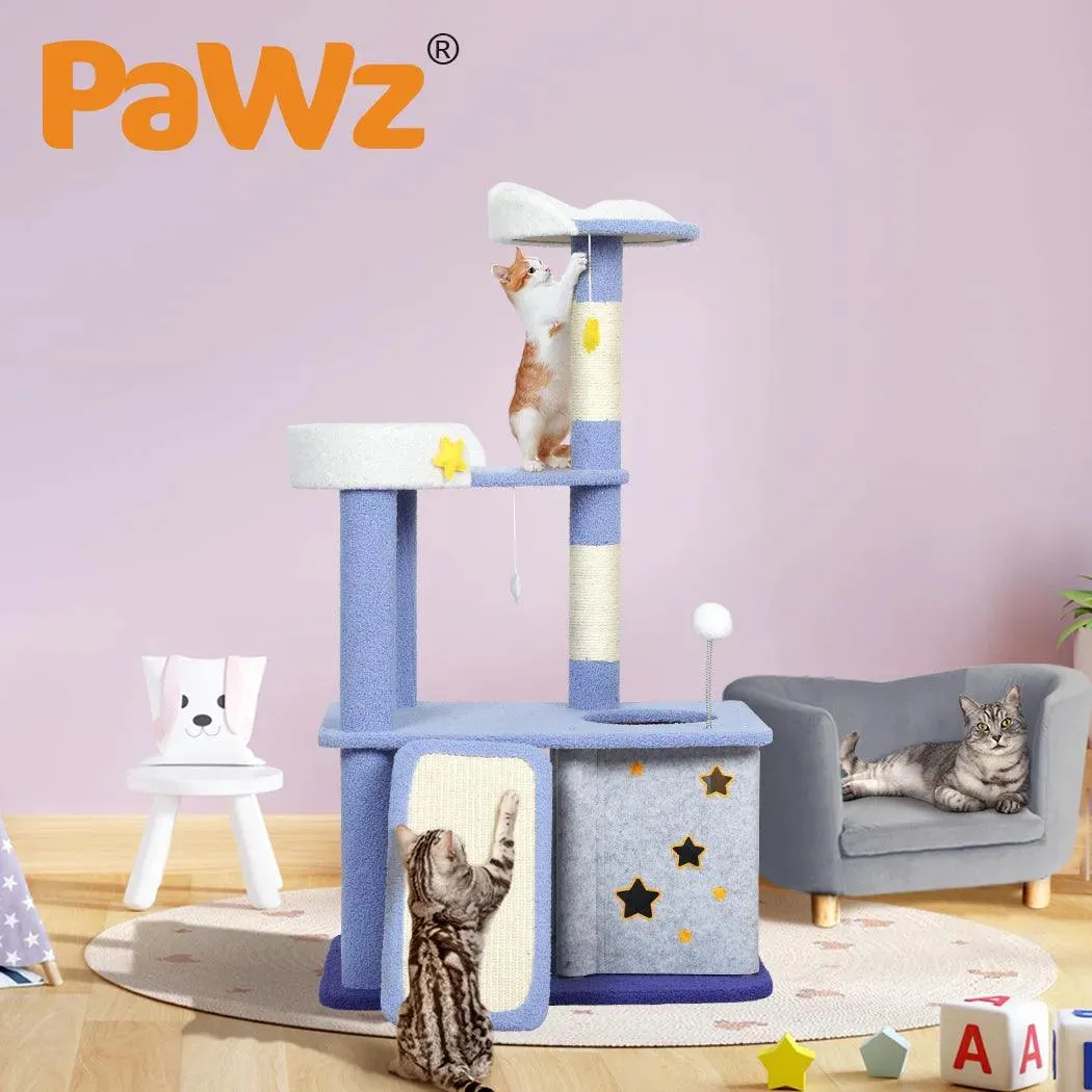 PaWz Cat Tree Post Scratching Multi-Level - Blue