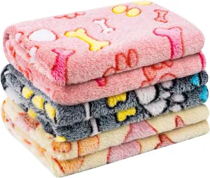 Pet Soft 1 Pack 3 Pet Blankets for Dogs - Fluffy Cats Dogs Blanket for Small Medium & Large Dog, Cute Print Pet Throw Puppy Blankets Fleece (Bones, 3XL)