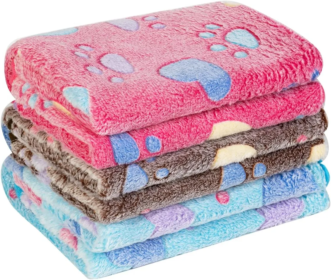 Pet Soft 1 Pack 3 Pet Blankets for Dogs - Fluffy Cats Dogs Blanket for Small Medium & Large Dog, Cute Print Pet Throw Puppy Blankets Fleece (Heart, 3XL)