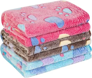 Pet Soft 1 Pack 3 Pet Blankets for Dogs - Fluffy Cats Dogs Blanket for Small Medium & Large Dog, Cute Print Pet Throw Puppy Blankets Fleece (Heart, 3XL)