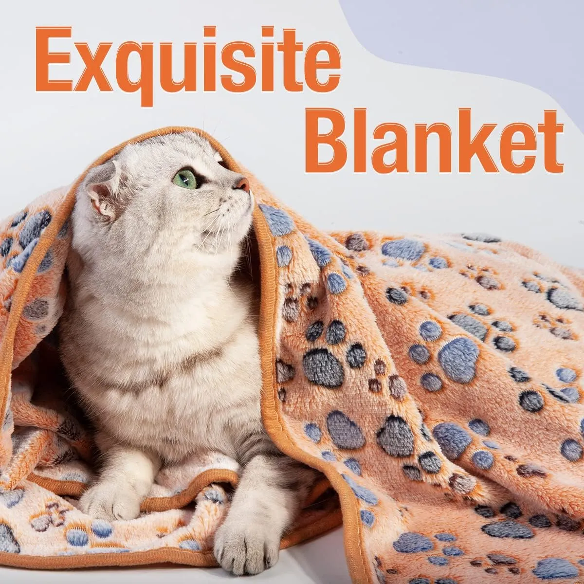 Pet Soft 1 Pack 3 Pet Blankets for Dogs - Fluffy Cats Dogs Blanket for Small Medium & Large Dog, Cute Print Pet Throw Puppy Blankets Fleece (Paws, 3XL)
