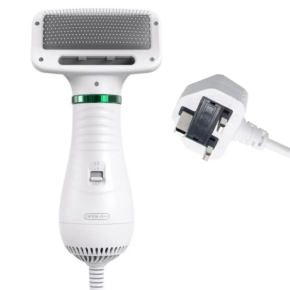 Portable Dog Dryer 2-In-1 Pet Dryer and Pet Hair Remover Low Noise Adjustable Temperature Dog Grooming Comb