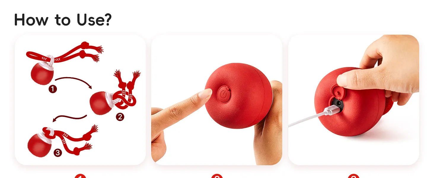 Potaroma Interactive Dog Ball Toys Touch Activated, Rechargeable, Squeaky Dog Toy