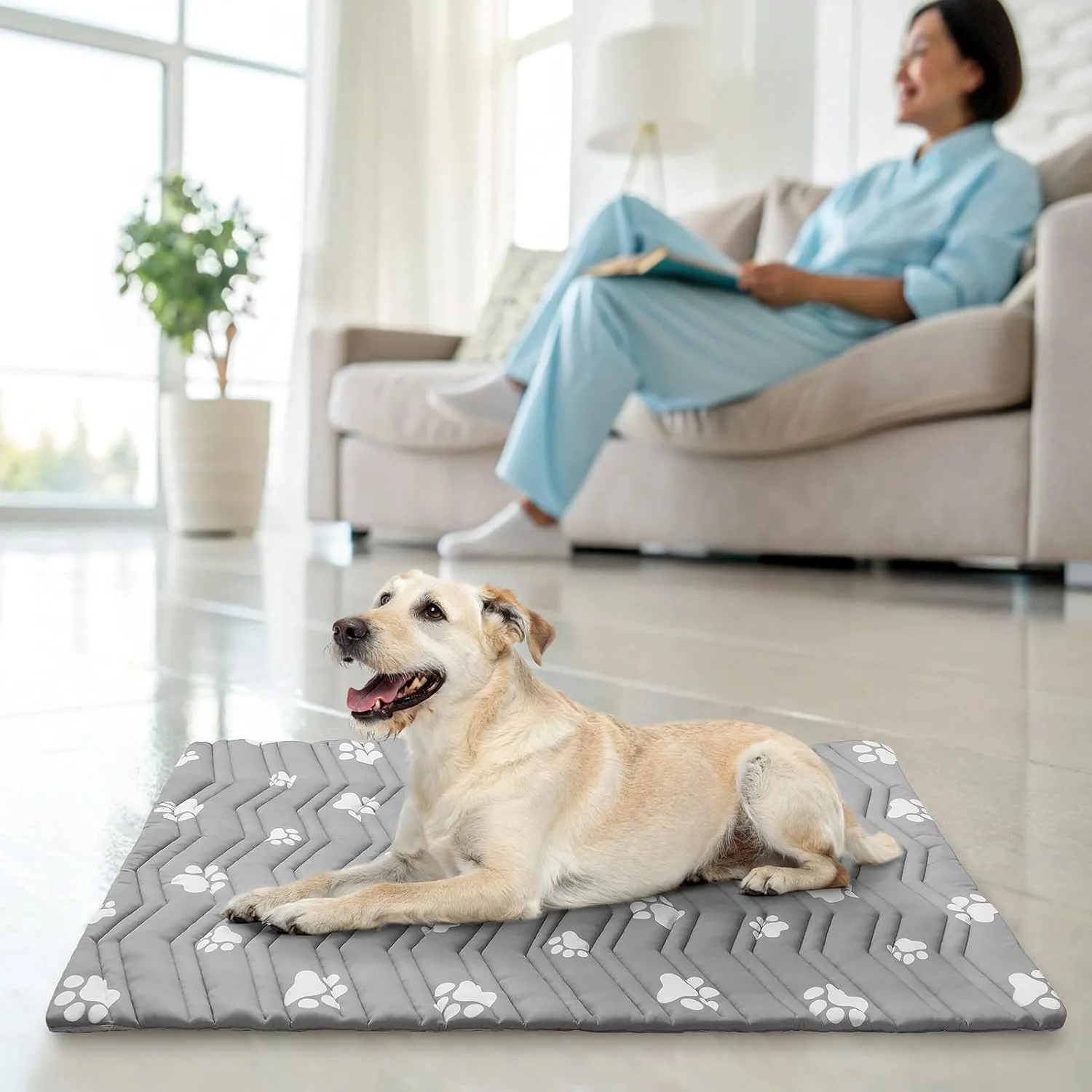 SCENEREAL Dog Cooling Mat for Crate, Thicken Self-Cooling Dog Pad Reversible (Cool & Warm), 59"x40" Pet Cool Bed for M Large XL Dogs,Kennel Sofa Mats Machine Washable, Durable Non-Toxic Gel, Outdoor