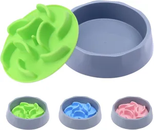 Slow Feeder Dog Bowls Insert, Anti-Choking Puzzle Dog Food Bowls,2-in-1 Puppy Slow Feeder Bowl for Fast Eater, Dog Dishes to Slow Down Eating(Green)