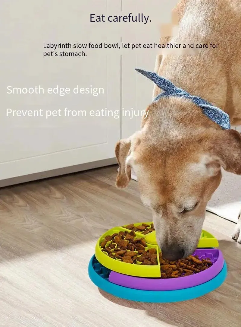 Slow Food Dog Bowl Anti Choking Bowl Dog Basin Puzzle Dog Feeder