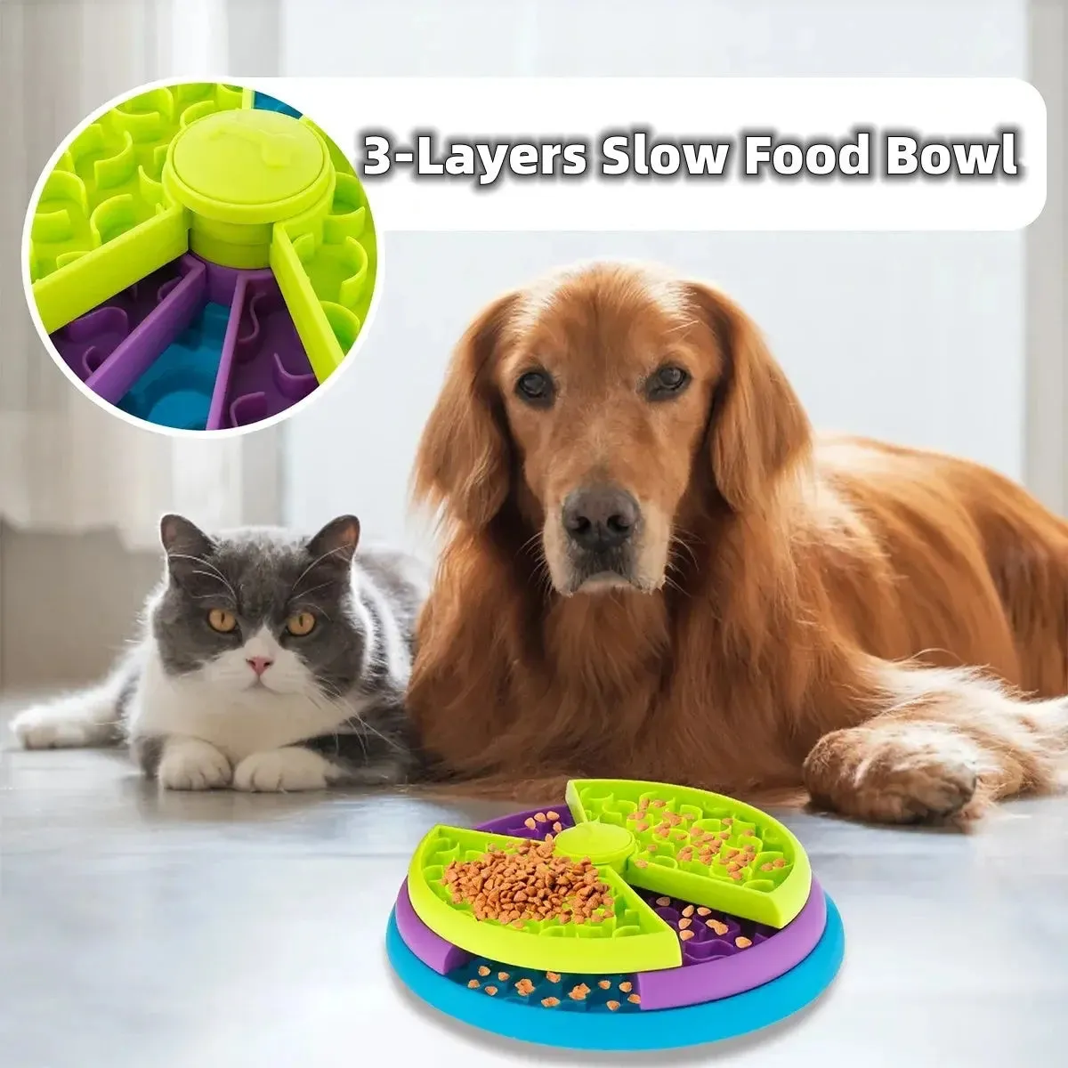 Slow Food Dog Bowl Anti Choking Bowl Dog Basin Puzzle Dog Feeder
