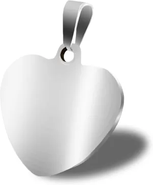 TSJ 10 Pcs Stamping Blanks Sliver Heart Metal Charms Stainless Steel Blanks Tags with Loop at Top DIY Pendant Jewelry Charms