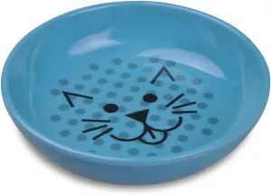 Van Ness Pets EcoWare Whisker-Friendly Cat Bowl, Wide Dish Cat Dish, 8 OZ, Blue