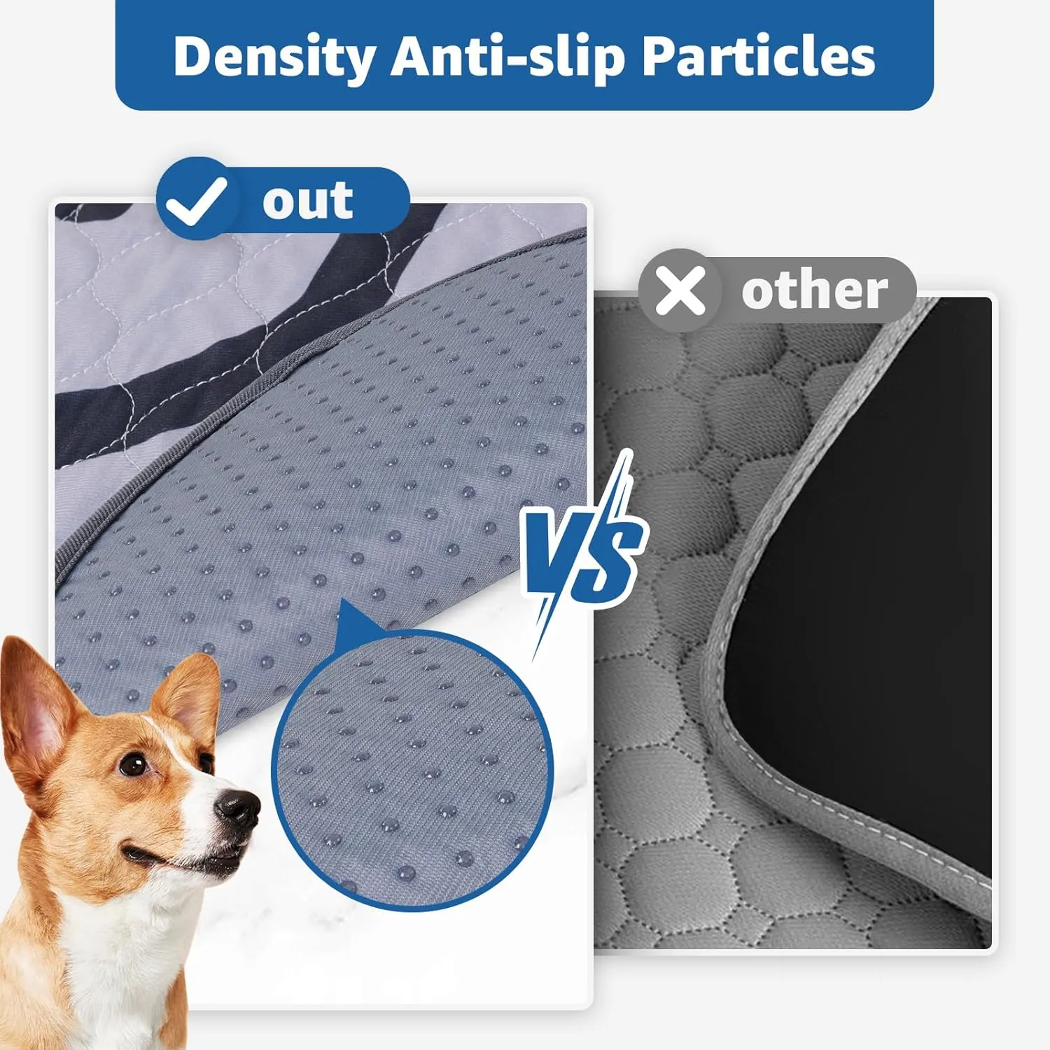 Washable Pee Pads for Dogs: 48x48 Inches Reusable Puppy Pads - Absorbent Whelping Pads, Non-Slip Waterproof Pet Training Pads for Couch, Crate, Potty Training, Floor, Gray